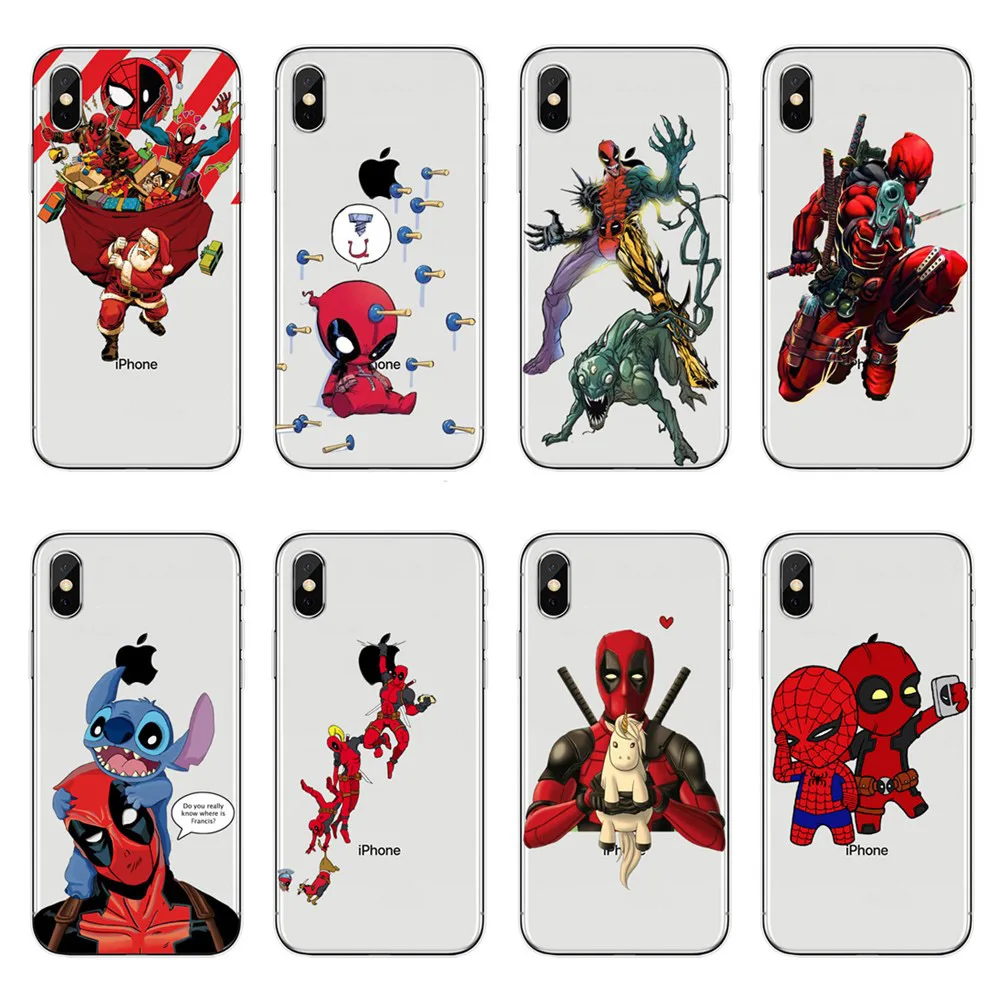 Marvel DC Comics Дэдпул паук-человек Мягкий ТПУ силиконовый чехол для телефона iPhone X 10 5 5S