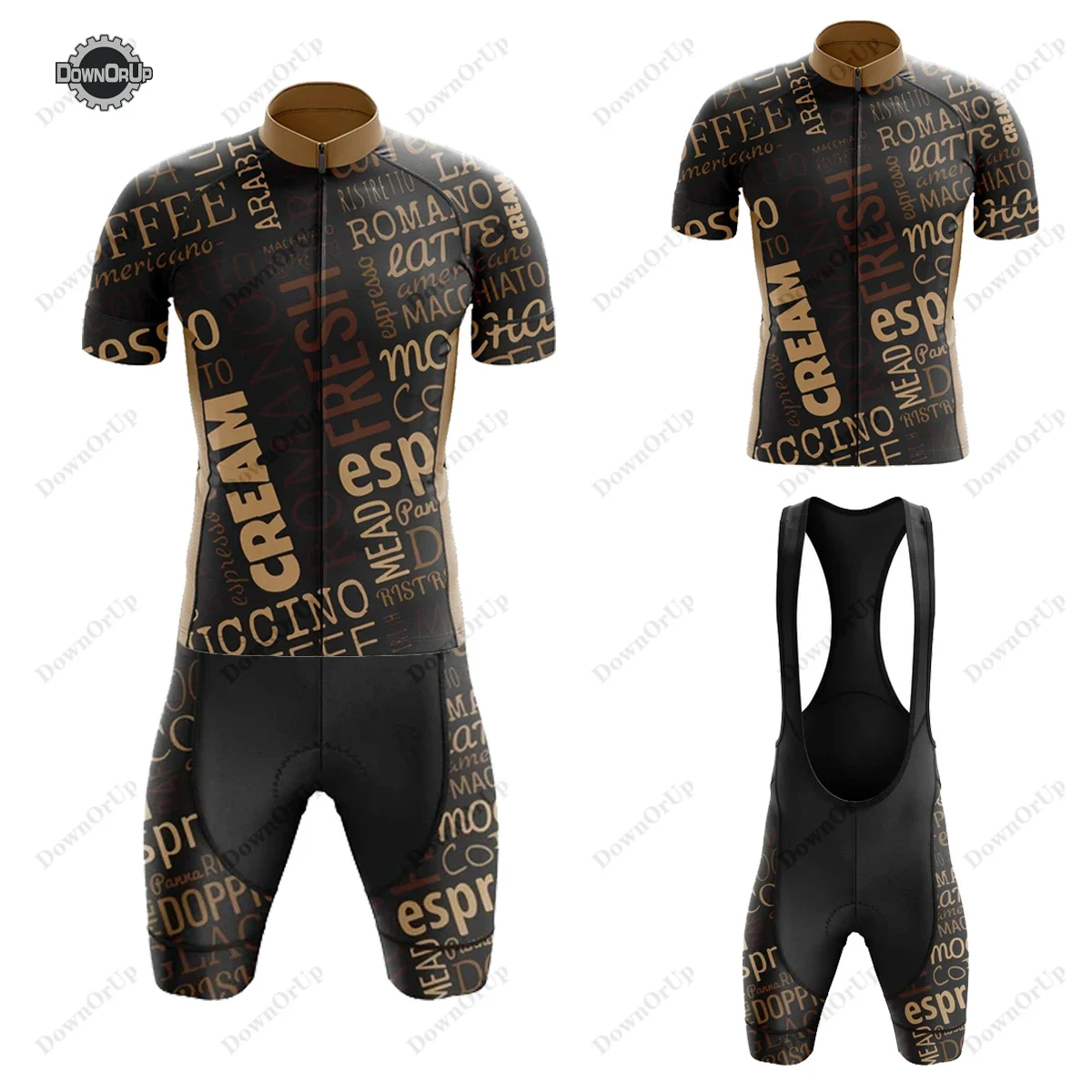 Кофейный велосипедный комплект из Джерси велосипедные футболки и шорты с
