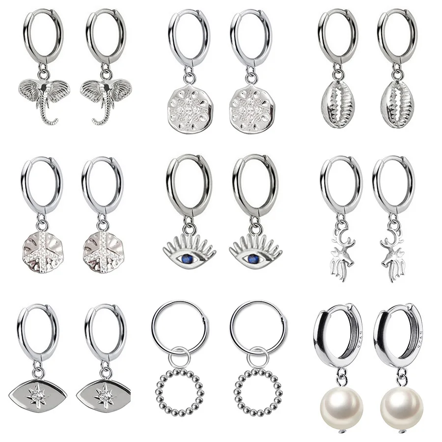 Новинка 2020 маленькие Подвесные серьги гвоздики из стерлингового серебра 925 пробы