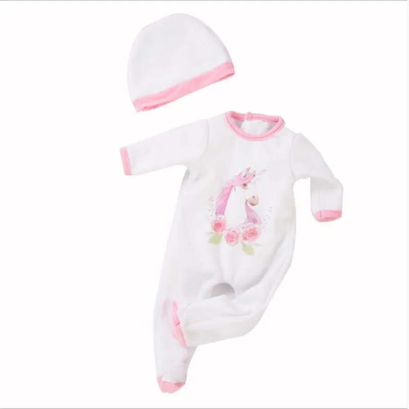 

Fit 17 inch 43cm Baby New Born Doll Clothes Accessories Red Yellow Pink Flamingo Pajama Suit For Baby Birthday Gift