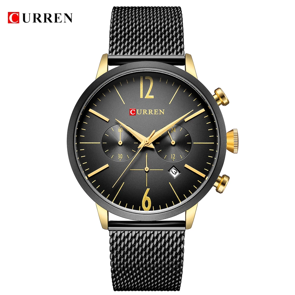 Curren Роскошные Брендовые мужские спортивные часы Цифровые кварцевые из
