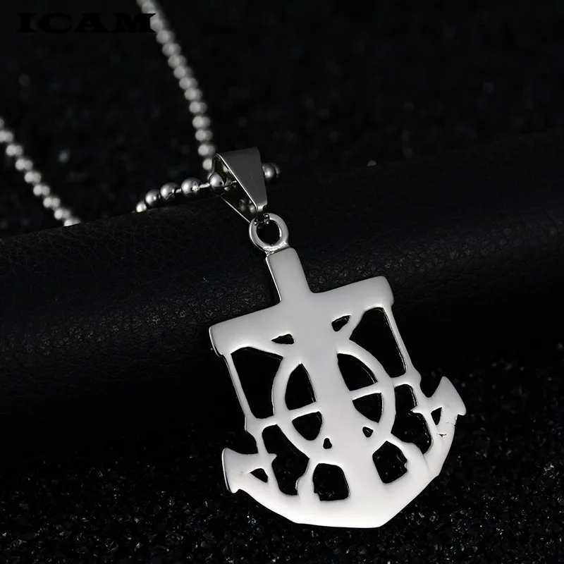 ICAM Мужская титановая сталь ожерелье Иисуса корабельный Якорь Подвеска Подвесной