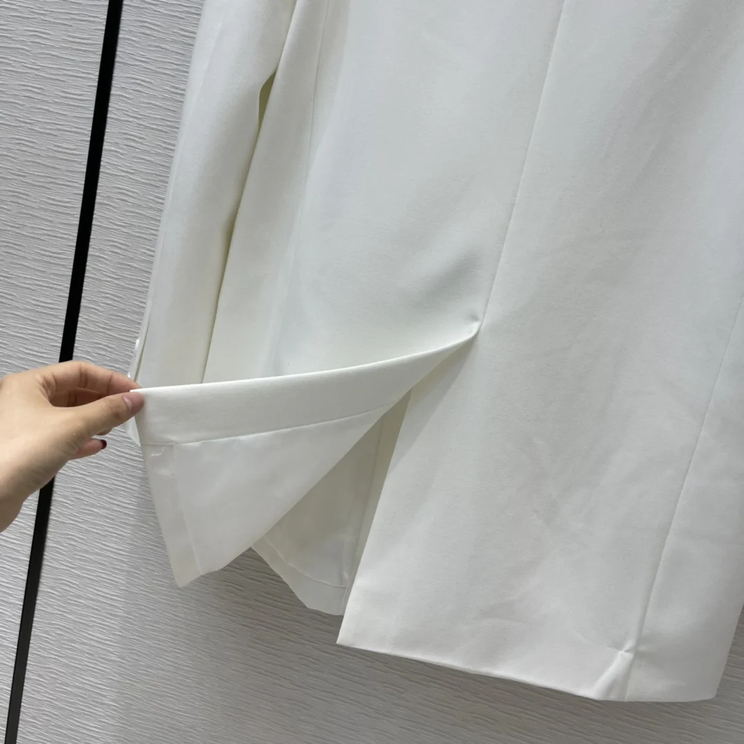 

2021 new women high-quality fashion long-sleeved lapel solid color mid-length blazer 0327