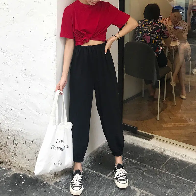 Женские весенне-летние штаны для йоги хлопковые льняные однотонные