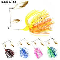 westbass 1pcs spinner bait 17g 0 6oz metal jig head fishing lure with sequins spoon bait swivel wobbler swimbait bass isca pesca