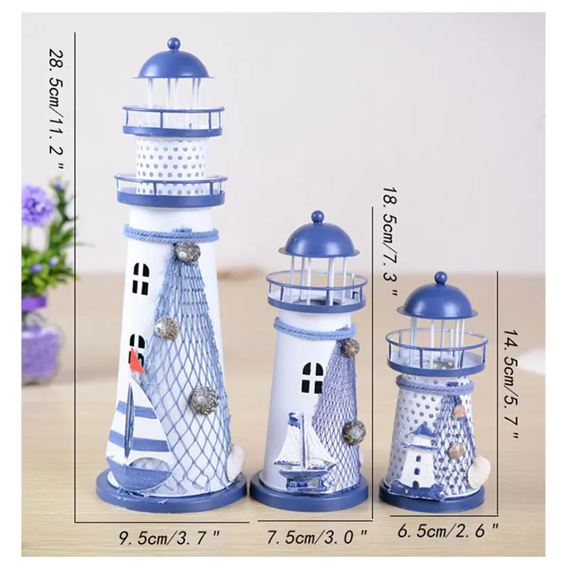 Маяк в средиземноморском стиле Железный статуя ностальгические украшения для