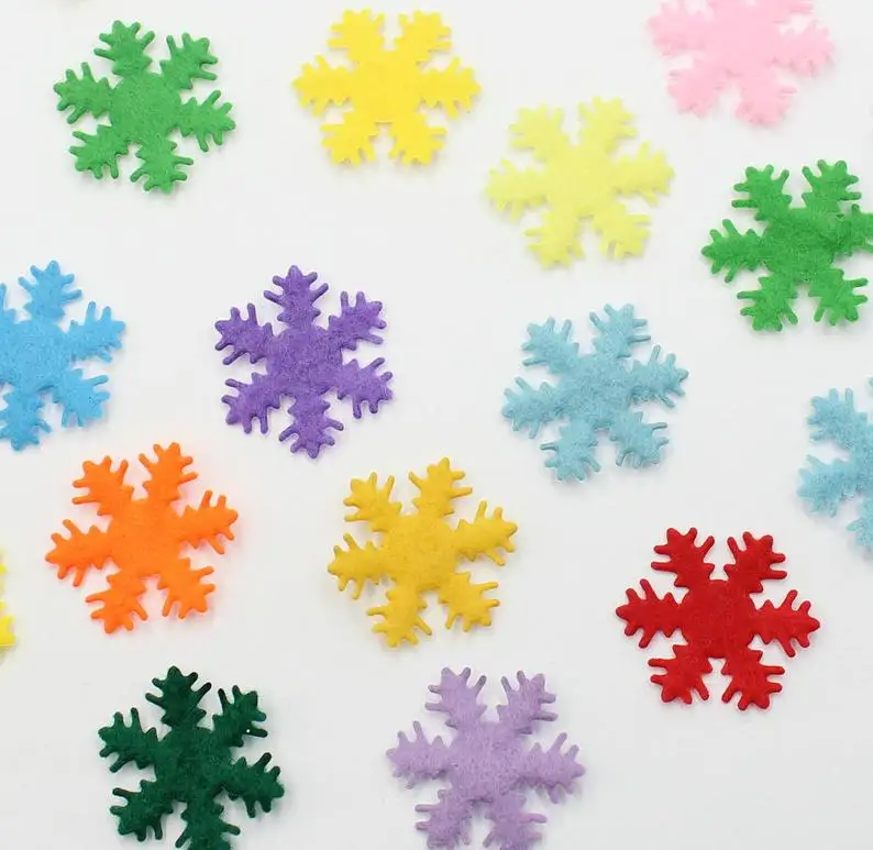

1200pcs 20mm mixed Felt snowflakes Christmas decorations Mini Snowflake appliques Felt cuts Craft DIY supplies