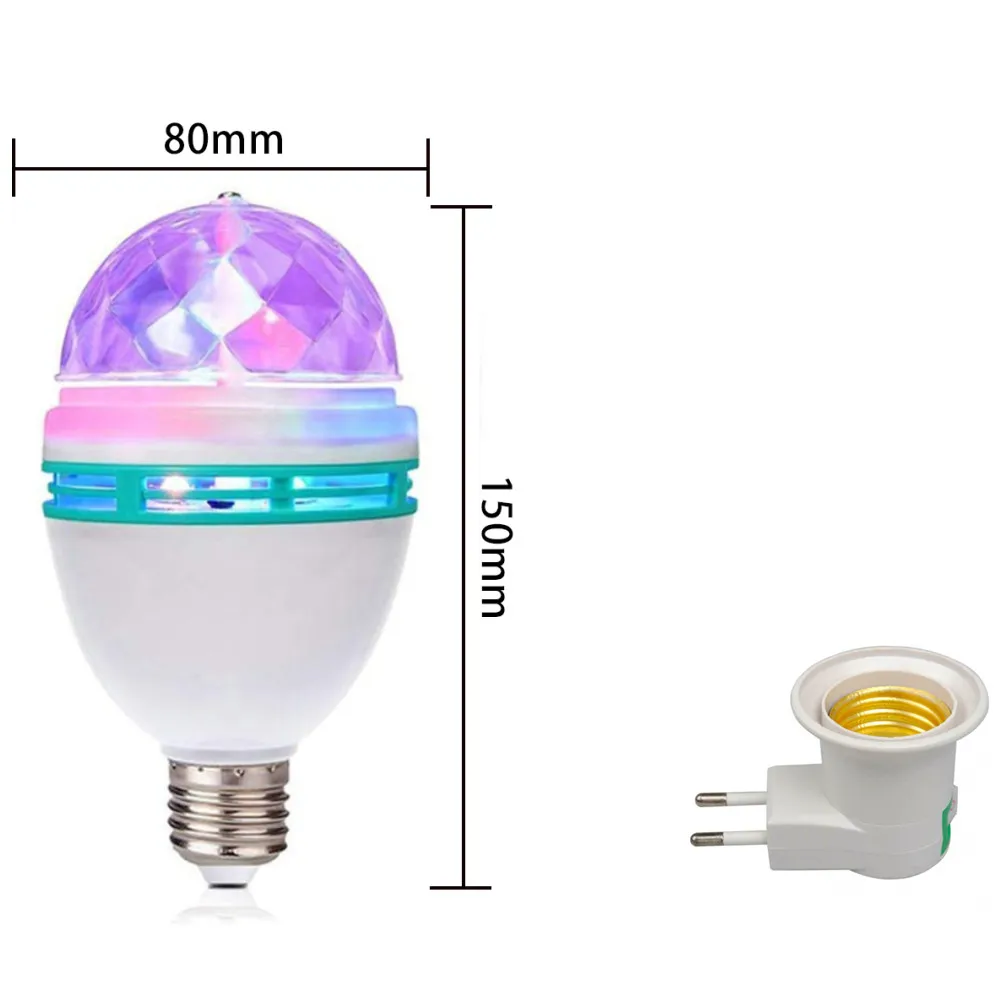 Colorful LED Bulb Mini Auto Rotating Laser Projector DJ Disco Stage Effect Light Xmas Party Lighting Show E27 RGB Crystal Ball images - 6