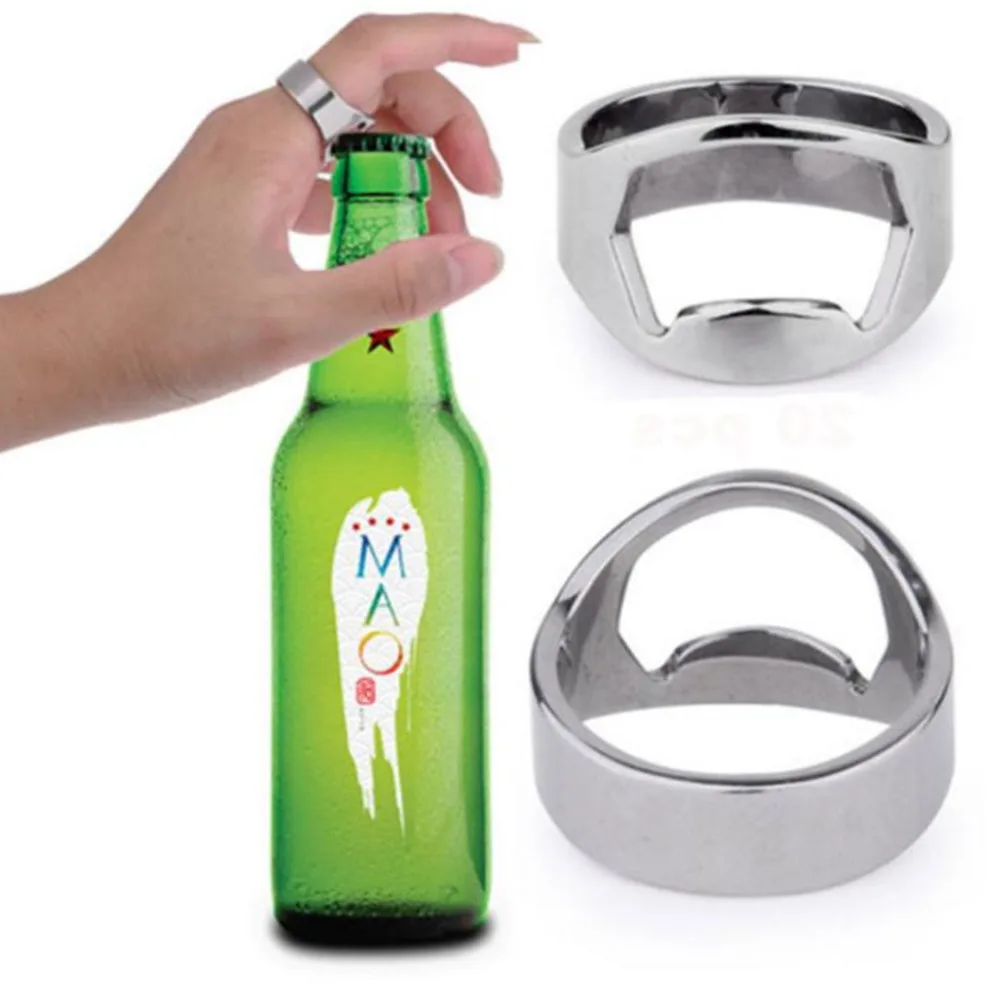 

2000pcs/lot Stainless Steel Finger Ring Bottle Opener Bar Beer Tool Openers Mini 20mm 22mm