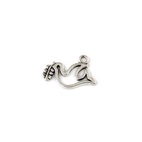 100pcs ancient silver alloy peace dove charms pendants for jewelry making bracelet necklace diy accessories 11 2x19mm a 259