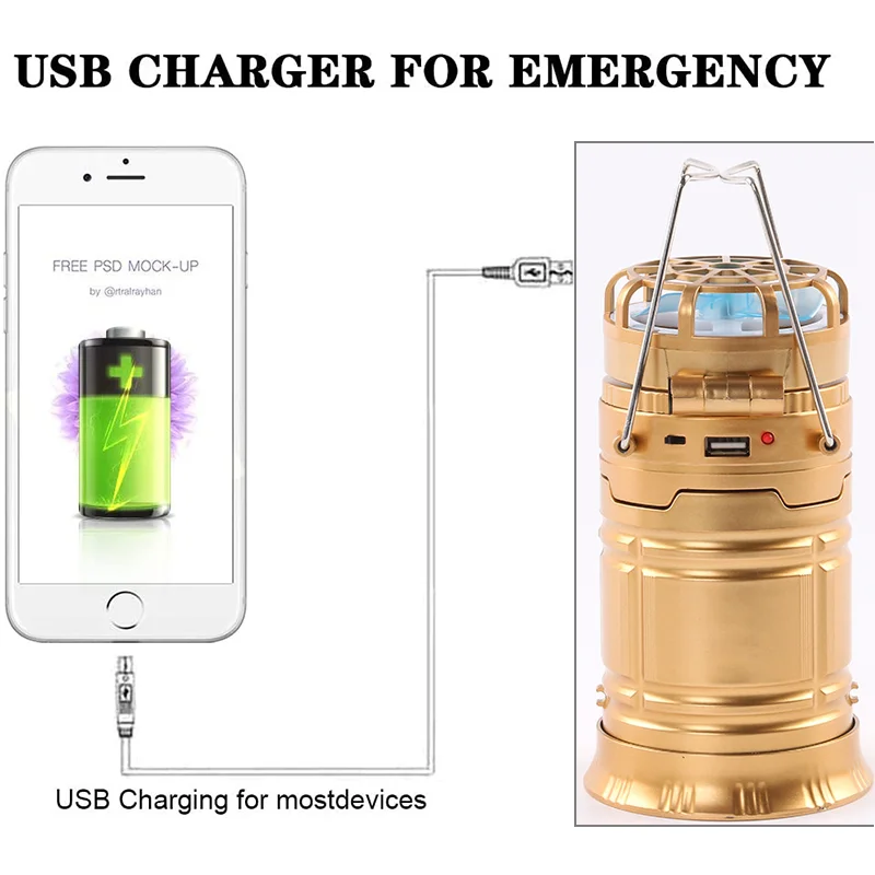 6 в 1 открытый светодиодный светильник Отдых на природе Фонари с вентилятором