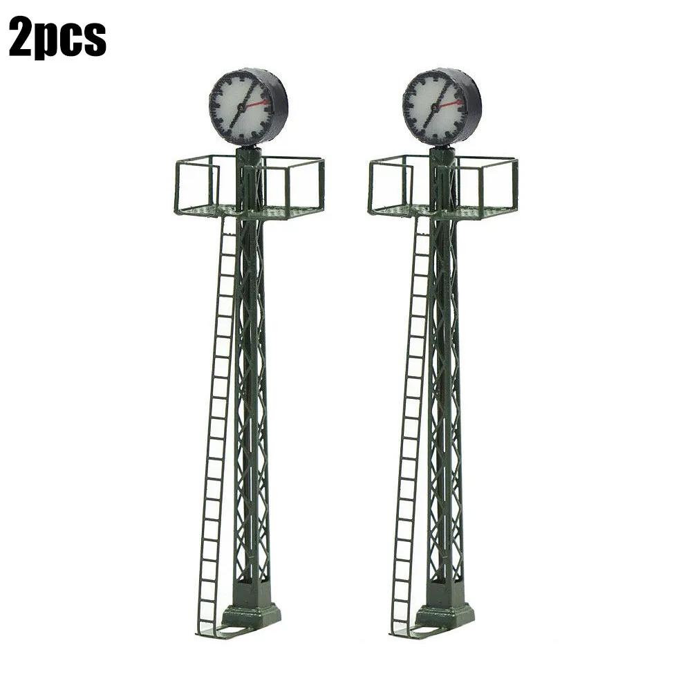 

2pcs Railroad Lamps 3V Model Lights Metal Lattice Mast Light Track N Light Layout LED Light Source