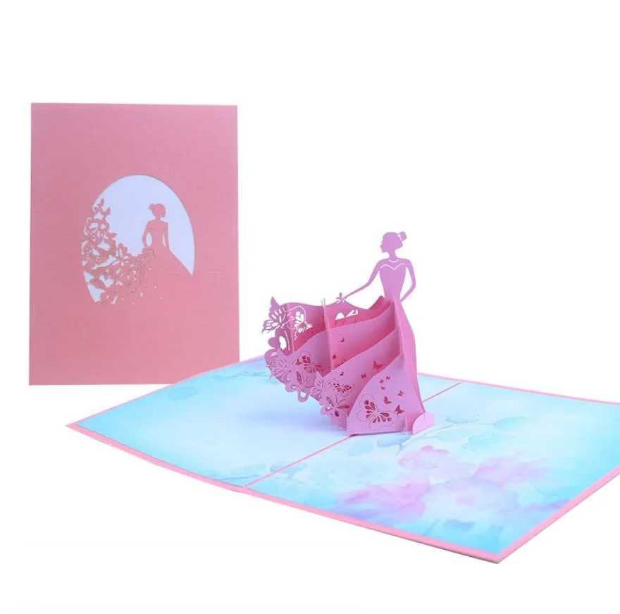 10 шт в стиле Принцесса Оригами для ручной работы 3D всплывал поздравительных