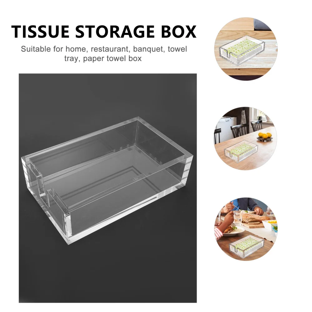 

1pc Simple Napkin Holder Napkin Storage Container Tissue Towel Storage Tray