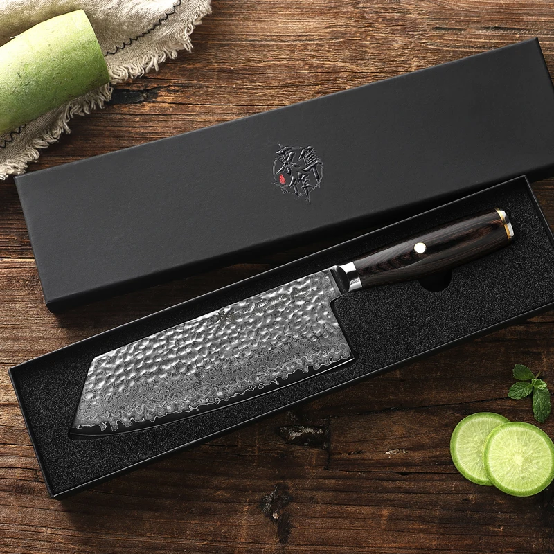 Кухонный нож Kyokuto 67-дюймовый резец из дамасской стали под золото 10 - купить по