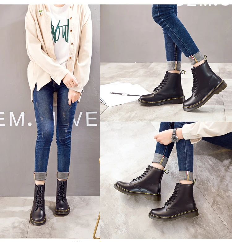 Женские ботинки; doc martins; ; винтажные классические ботинки martin в британском стиле; женские мотоциклетные ботинки на толстом каблуке; Bota Feminina Dr's Shoes