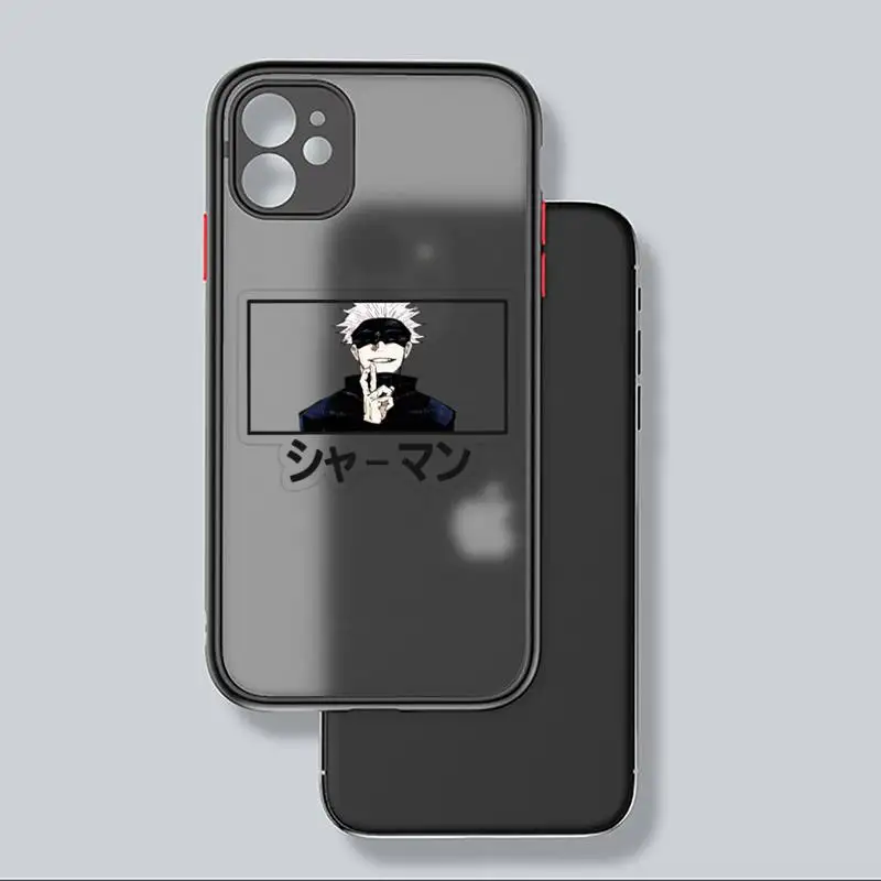 

Jujutsu Kaisen Satoru Gojo anime Phone Case black matte transparent For iPhone 7 8 x xs xr 11 12 pro plus mini max Clear Funda