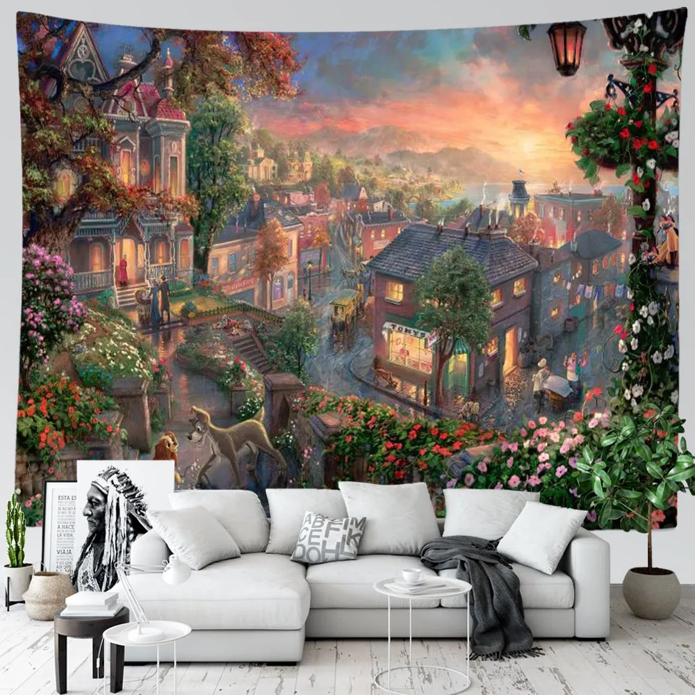 Пейзаж SepYue закат психоделический гобелен настенный для спальни прикроватный