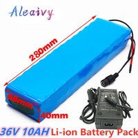 aleaivy new 36v 10ah 500w 10s3p lithium ion battery pack for 42v e bike electric bicycle scooter with 15a discharge bmscharger