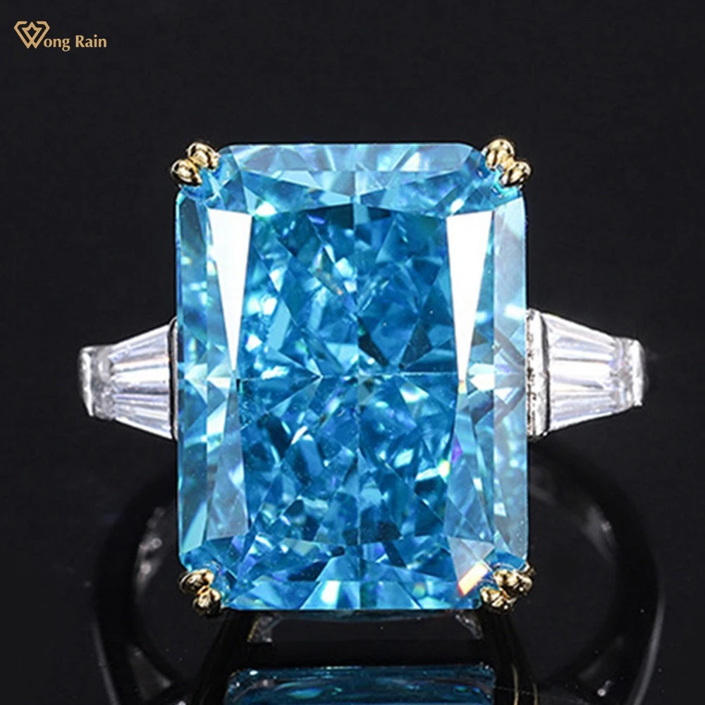

Wong Rain 100% 925 Sterling Silver Radiant Cut 16*12 MM Created Moissanite Engagement Ring For Women Fine Jewelry Gift Wholesale