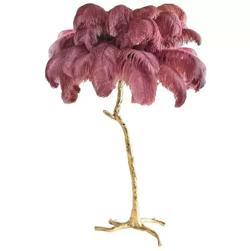 Напольная Лампа с пером для роскошной гостиной украшение зала отеля Свадебный