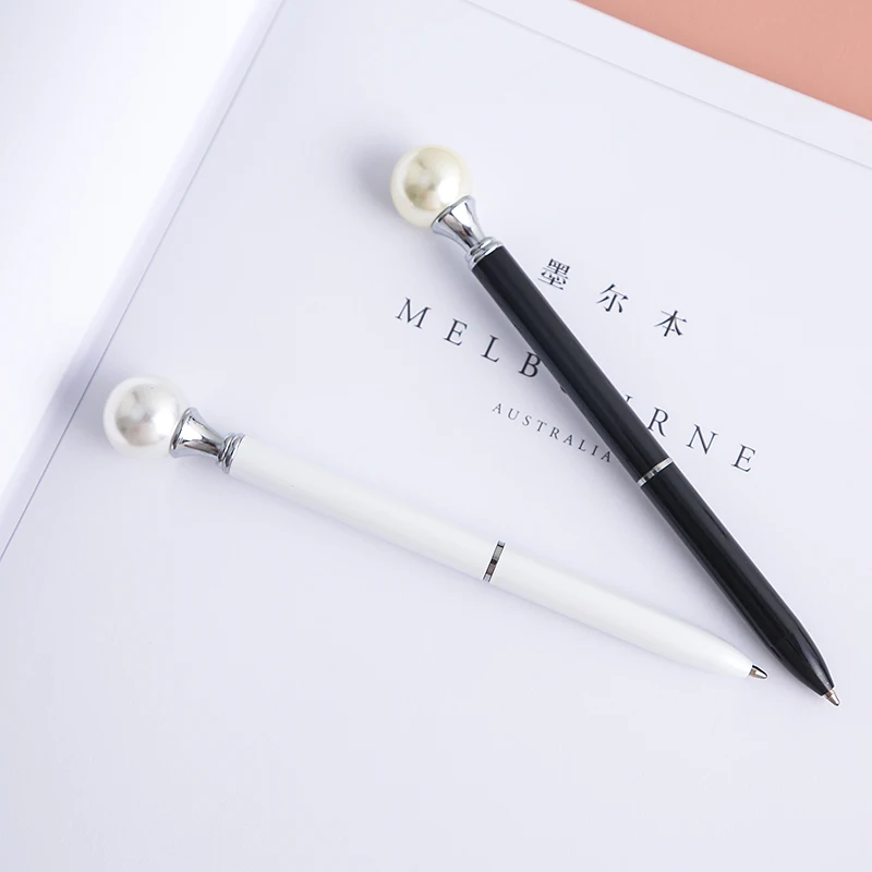 Kawaii Красочные шариковые ручки в форме жемчуга Вращающаяся ручка шариковая для