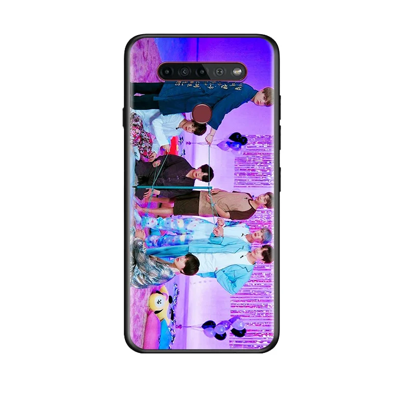 

KPOP Bangtan Boys For LG G8 V30 V35 V40 V50 V60 Q60 K40S K50S K41S K51S K61 K71 K22 ThinQ 5G Soft TPU Silicone Black Phone Case