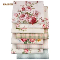 haisen 8 patterns rose flowers printed cotton fabric twill cloth for diy sewing babykids quilt sheets dress textile material