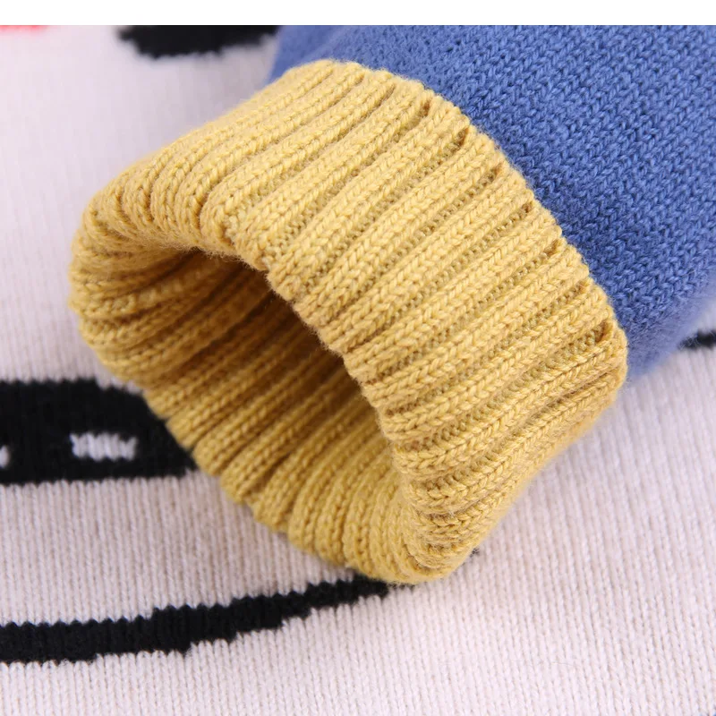 Детские свитера для мальчиков и девочек Вязаные Теплые Топы свитер с круглым