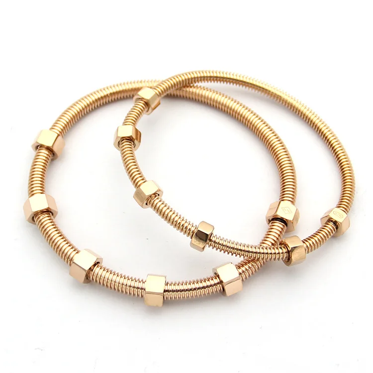1 pairs Rose Gold J. hangke, 1 пара, браслеты Carter, можно вращать, браслет для влюбленных с завинчивающимся узлом и браслет для женщин и мужчин, модный подарок, отвертка, брендовые браслеты - Окраска металла: 1 pairs Rose Gold
