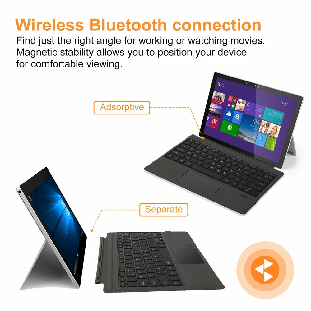 Беспроводная Магнитная клавиатура с RGB-подсветкой для Microsoft Surface Pro 3/4/5/6/7 surface go 1/2/3