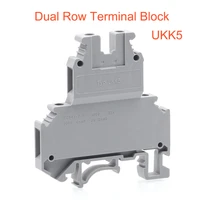 5pcs din rail dual row terminal blocks ukk5 morsettiera wire electrical double deck screw terminals block connector bornier 32a
