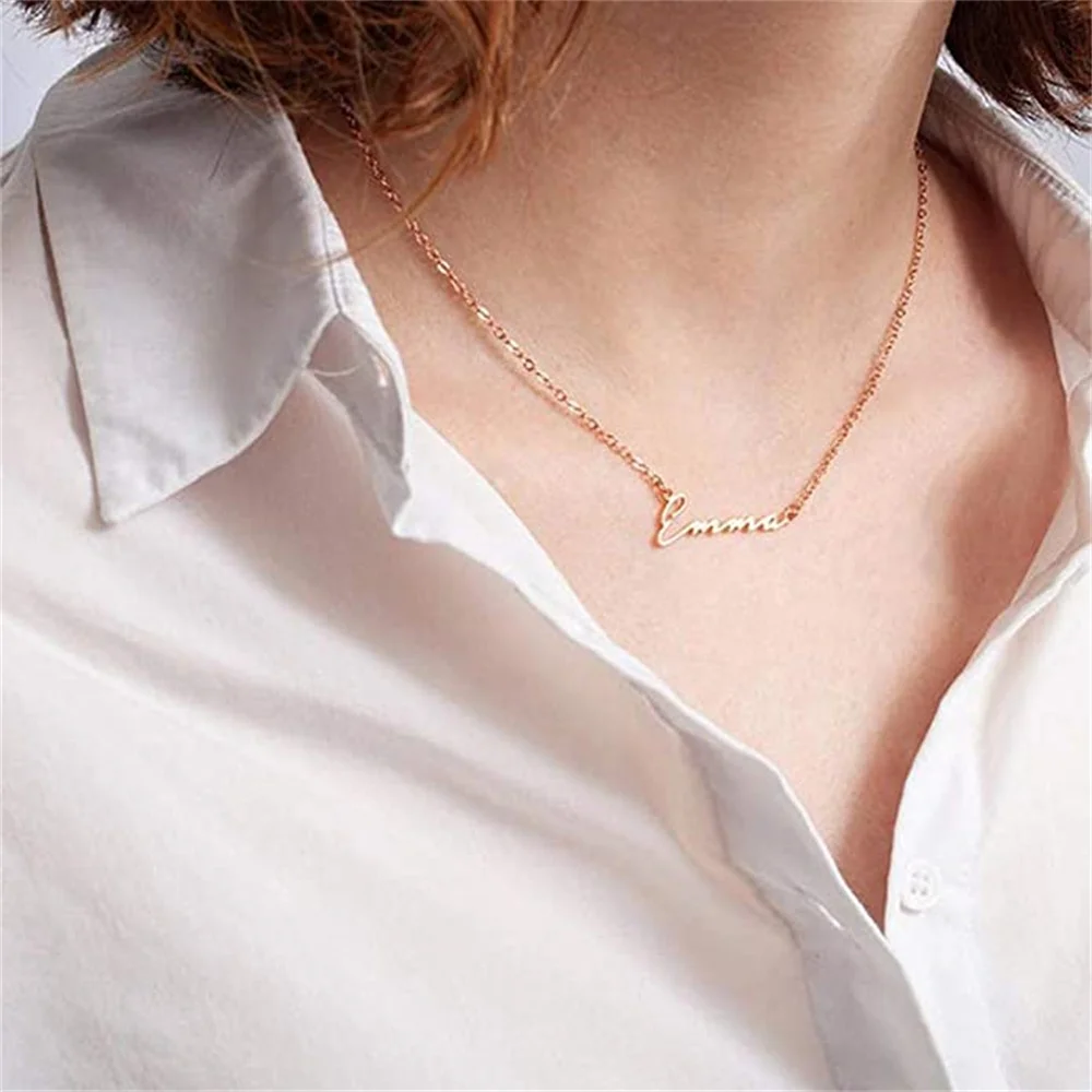 Custom Name Necklace Personalized Stainless Steel Jewelry Letter Choker Necklace For Women Jewelry