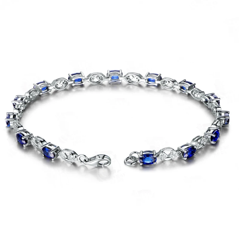 MLZB женские браслеты из чистого золота 18 карат с натуральным сапфиром Изящные