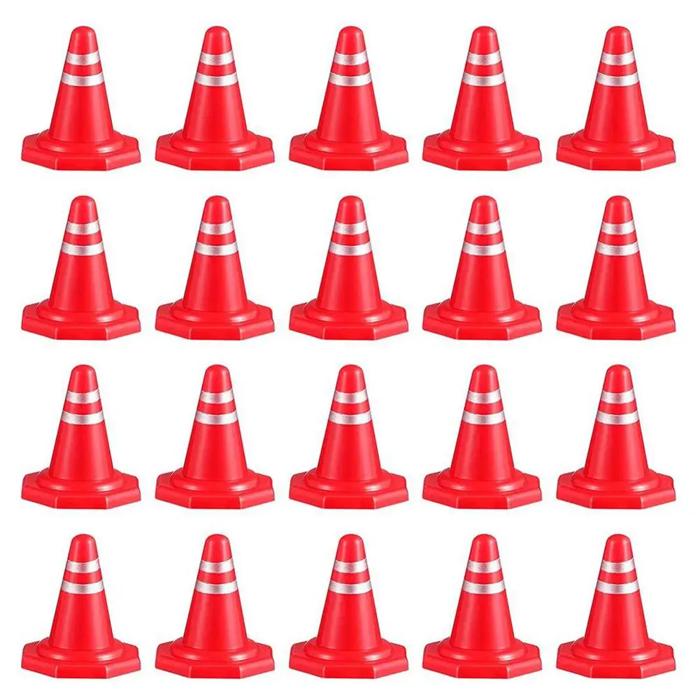 

20pcs Mini Traffic Cones Roadblock Toys for Construction Theme Party