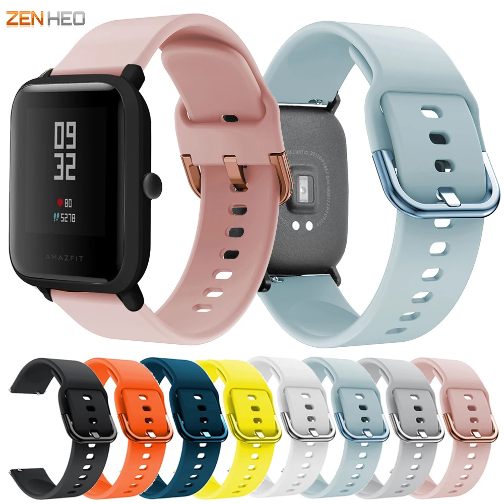 Ремешок силиконовый для Xiaomi Huami Amazfit Bip Lite Youth браслет смарт часов GTR 42 мм 20