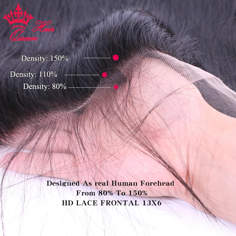 Invisible HD Lace Frontal 13x6 Ear to Closure Pre Plucked Brazilian Virgin Human Straight Hair Queen Products | Шиньоны и парики
