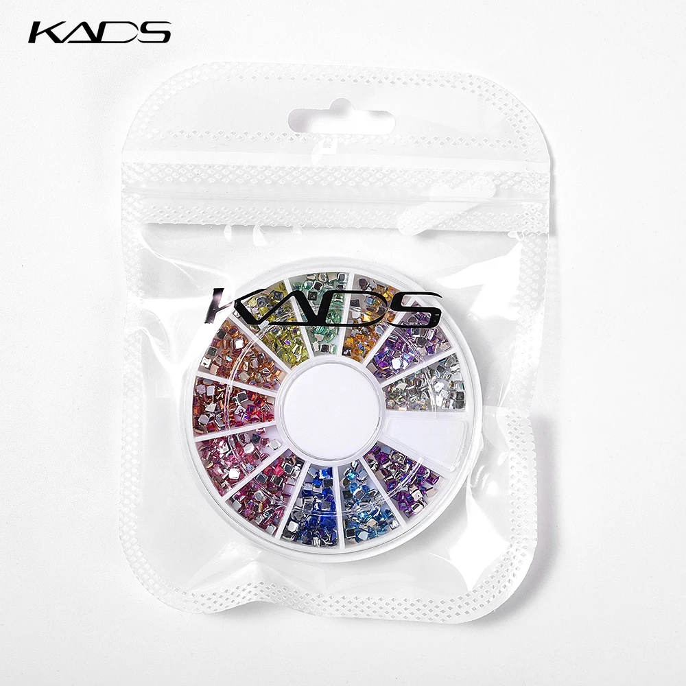 НОВЫЙ AB 2X2 мм Площадь Искусство Ногтей Декорация Горный Хрусталь 600 ШТ. в 12 Цвет
