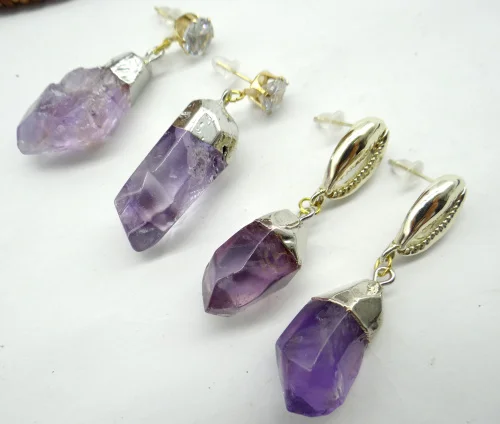 Натуральный Камень Неправильной Формы пурпурные аметисты кварцевый кристалл