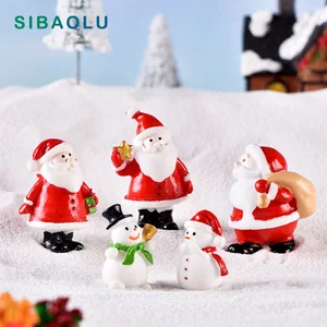 Рождественская елка олени Санки дом снеговика миниатюрная фигурка Модель Кукольный домик животных дом Сказочный Сад украшения аксессуары современные
