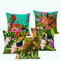 african parrot flamingo plant cushion set home art decoration sofa pillow cafe waist pillow pillow printed multicolor patterns