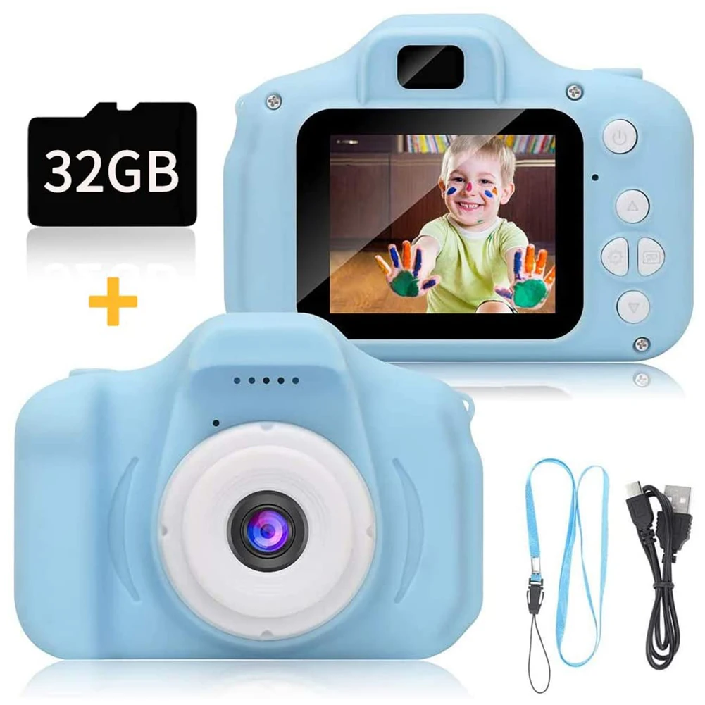 Children Kids Camera Portable Selfie Digital Video Recorder Camera with 32GB Memory Card Toy for Girls Boys Xmas Birthday Gifts images - 6