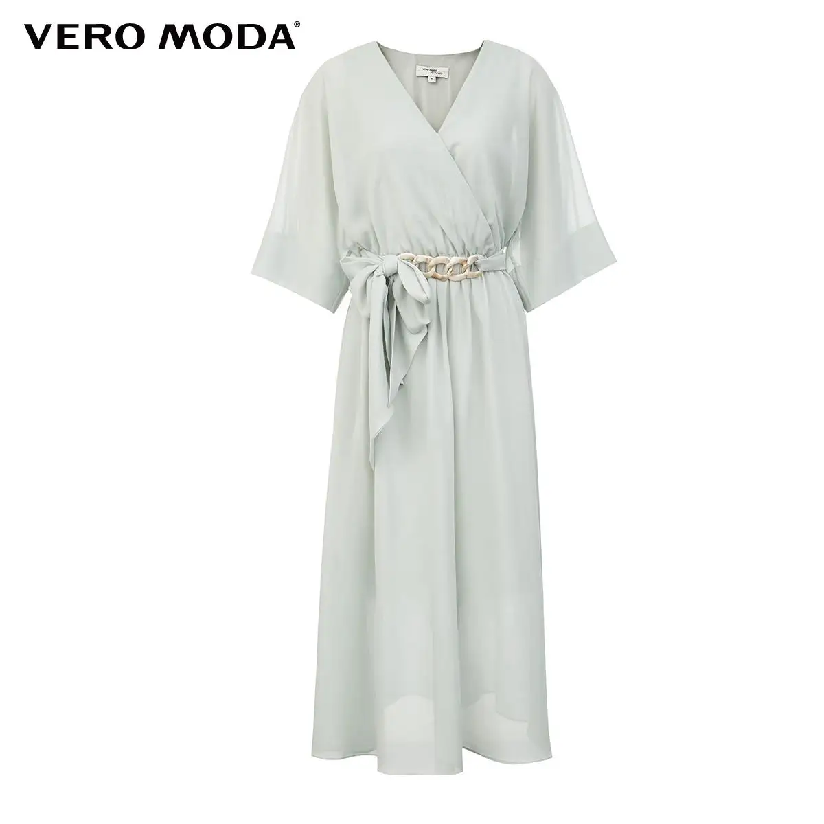 

Vero Moda Women Vintage Wrapped Front Elastic Waist Long Chiffon Dress | 32027C514
