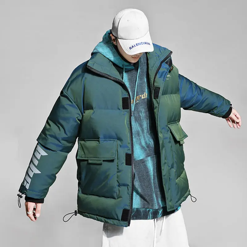 

2020 Winter Jacket Men New Star Street Windbreaker Hoodie Zipper Casual Jacketcouple Thick Coat Men