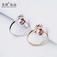 rings for women females jewelry accessory bridal wedding engagement promise gift pearl flowes resizable brand designer 2020 new