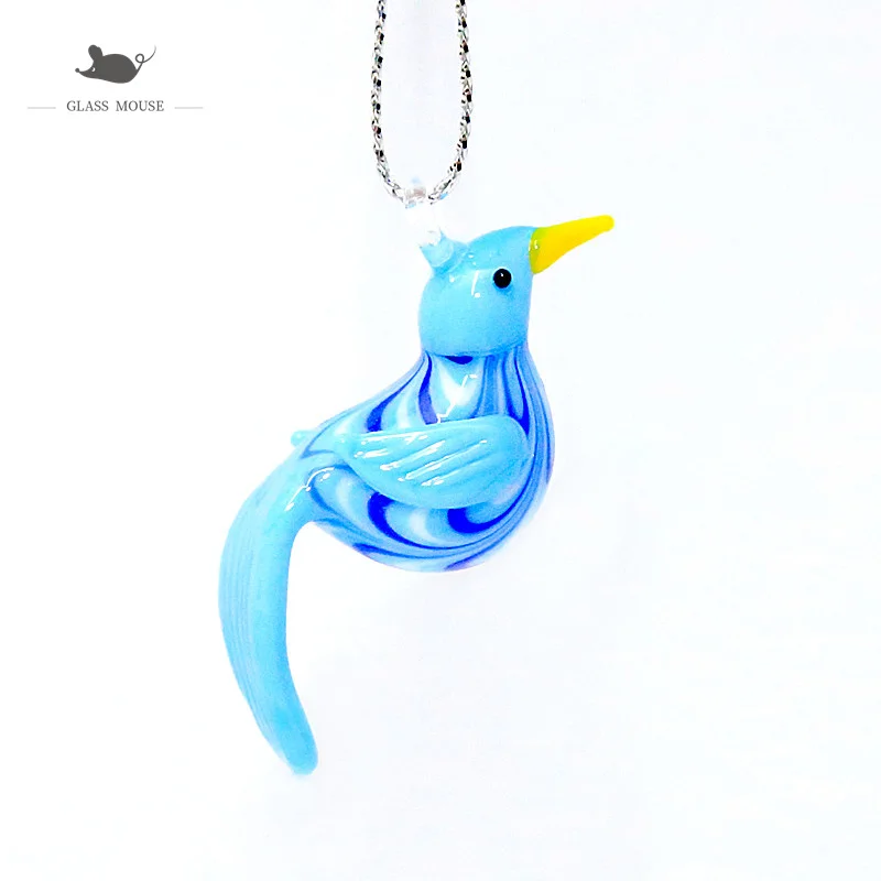 Подвесное Рождественское украшение мини фигурка птицы из стекла подвеска