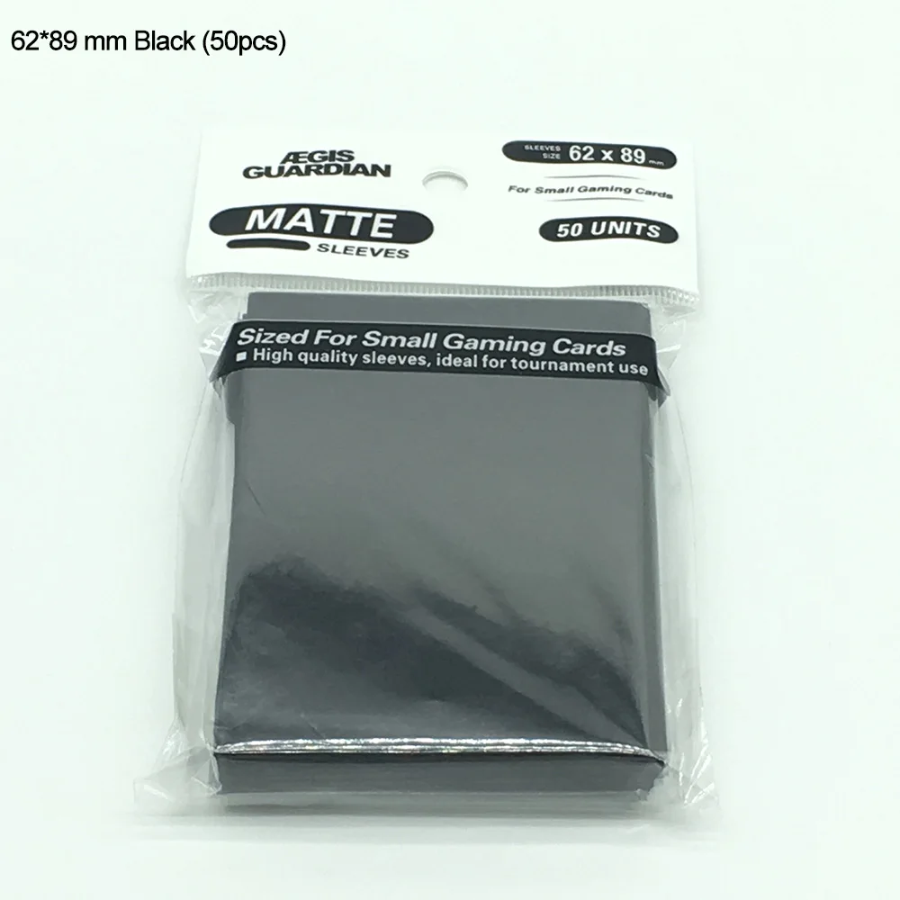 62x89 Black (50ps) Матовый маленький размер(62X89 мм), палубная карта, защита для карт Yu Gi Oh, маленький размер, рукава для карт Yu-Gi-Oh - Цвет: 62x89 Black (50ps)