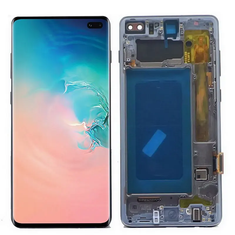 Original AMOLED LCD For SAMSUNG Galaxy S10 Plus S10+ G975 SM-G9750 G975F LCD Display Touch Screen Digitizer Assembly With Defect