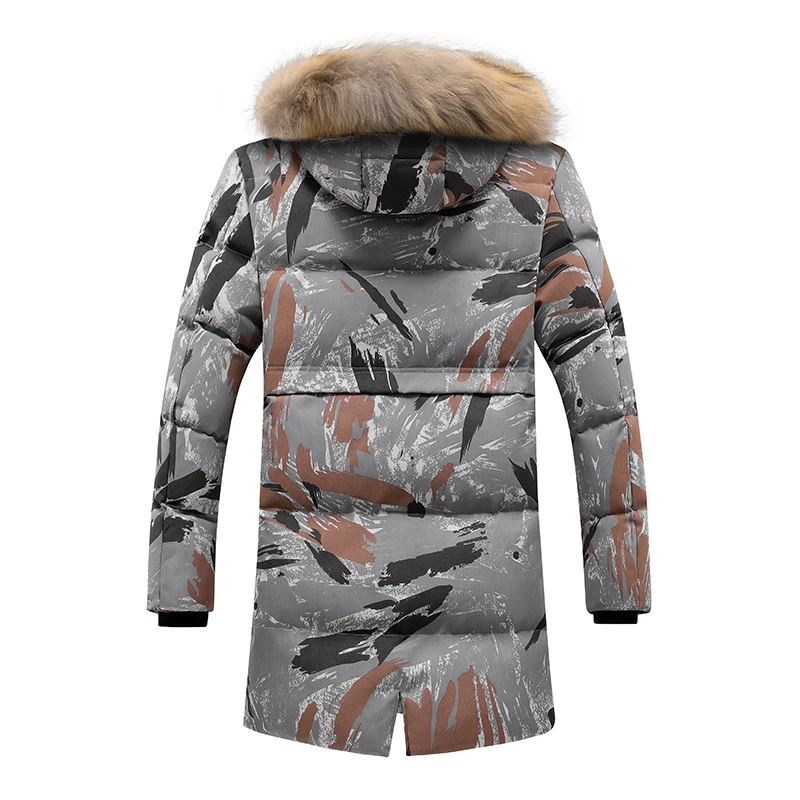 2021 new coat Men's X-long winter hooded coat couples thick fur collar warm big size plus 140kg brand fashion camouflage jackets