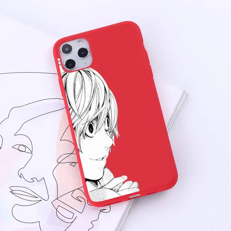 

Death Note anime cartoon Phone Case Candy Color for iPhone 6 7 8 11 12 s mini pro X XS XR MAX Plus